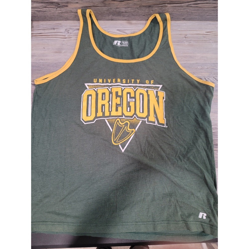 University of Oregon Ducks Russell tank top 2XL 50-52 duck feet green yellow